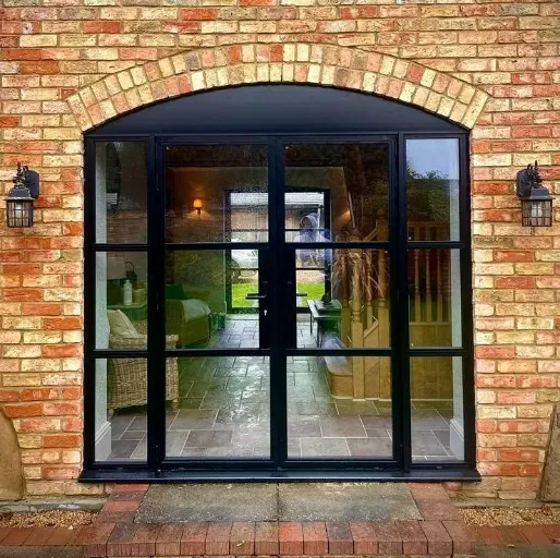 Black aluminium heritage french doors